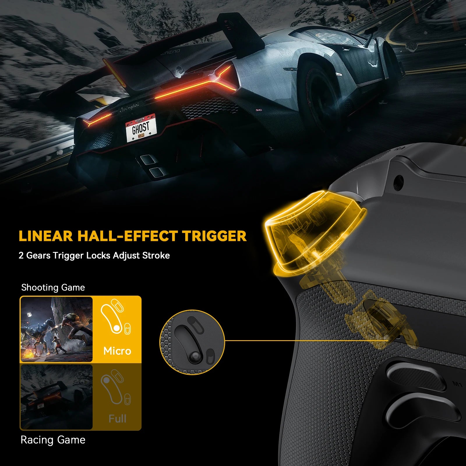 Comando Gaming MANBA ONE V2 – Wireless, Ecrã, compatível PC, Switch, IOS e Android