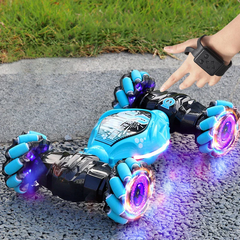 Carro RC 4WD com Luzes LED, Música e Comandos por Gestos - Drift, Spray e Rotação 360º