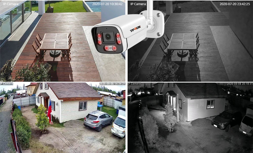 Câmera de Segurança TPTEK 8MP 4K Wi-Fi - Deteção de Movimento, Visão Noturna, Áudio Bidirecional