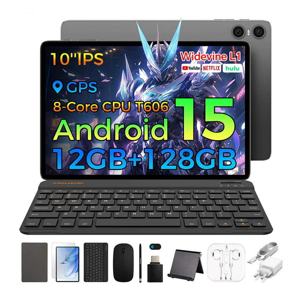PACK Teclast P30T + Acessórios - Android 15, Ecrã 10.1, 12GB RAM, Octa-Core