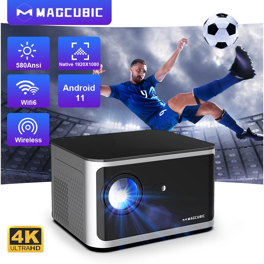 Projetor MAGCUBIC HY350 PRO - Android 11, Controle por Voz, WiFi, Bluetooth