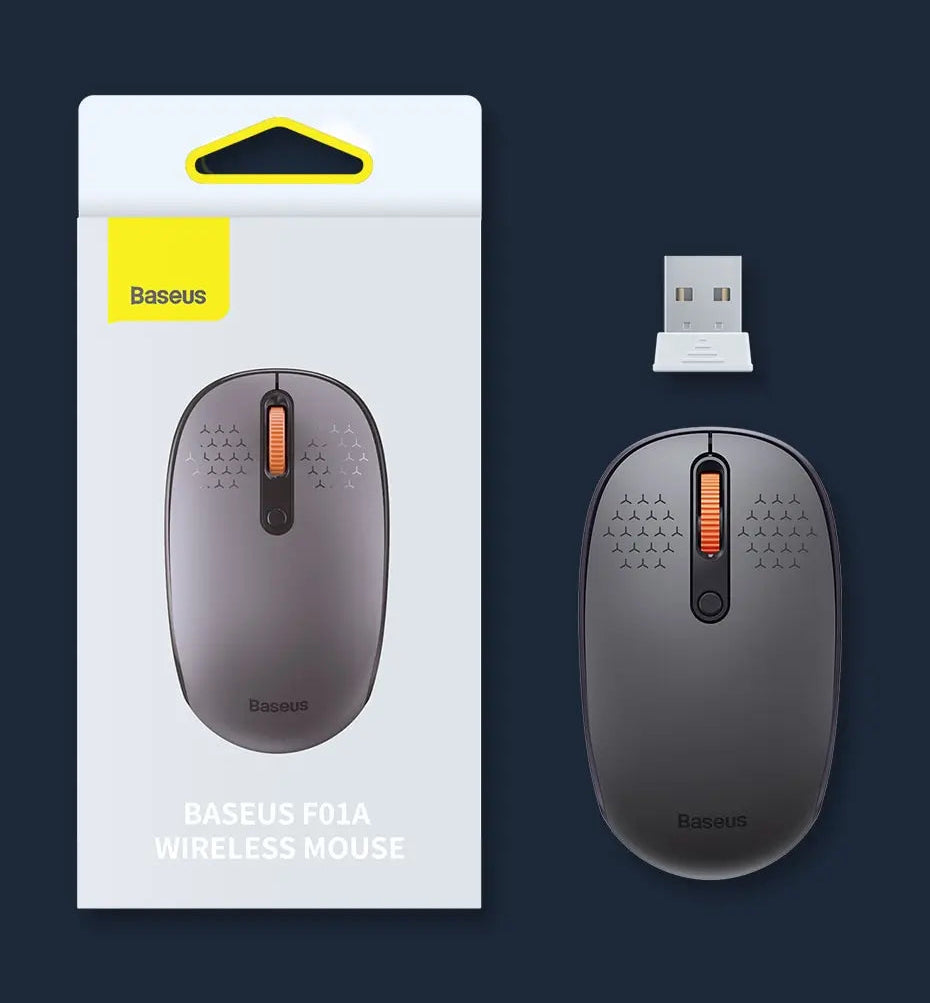 Rato Wireless BASEUS F01B – Bluetooth 5.0, 2.4G Dual Mode, Silencioso, 1600 DPI