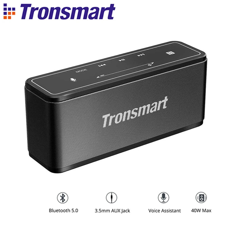 Coluna TRONSMART SoundPulse - Bluetooth Portátil, Controle Touch, Soundbar, 40W, NFC e MicroSD