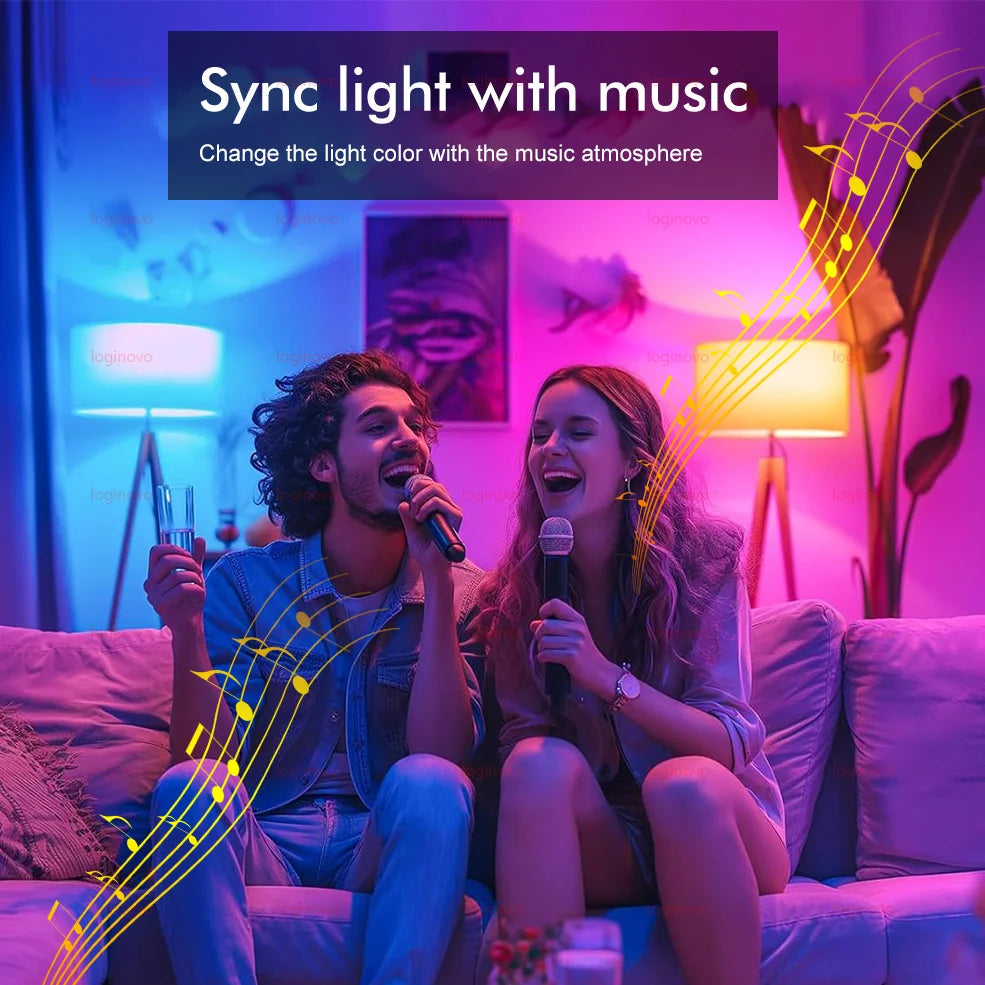 Lâmpada LED Inteligente - RGB, Wi-Fi, Bluetooth, Compatível com Alexa e Google Assistant