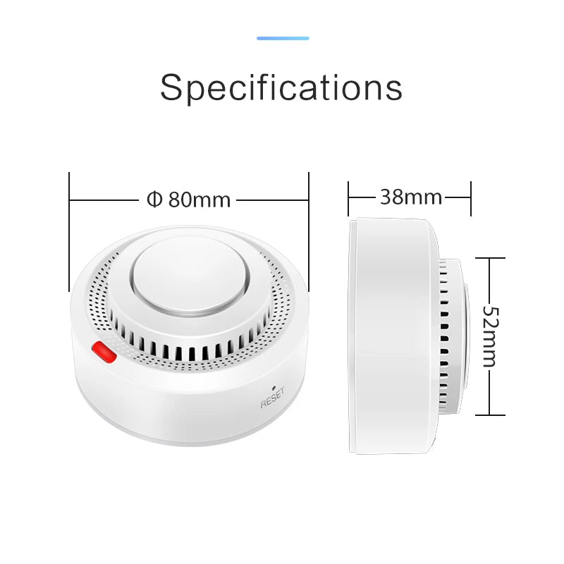 Alarme de Fumo Inteligente TUYA - Compatível com Google Assistant e Alexa, Wi-Fi