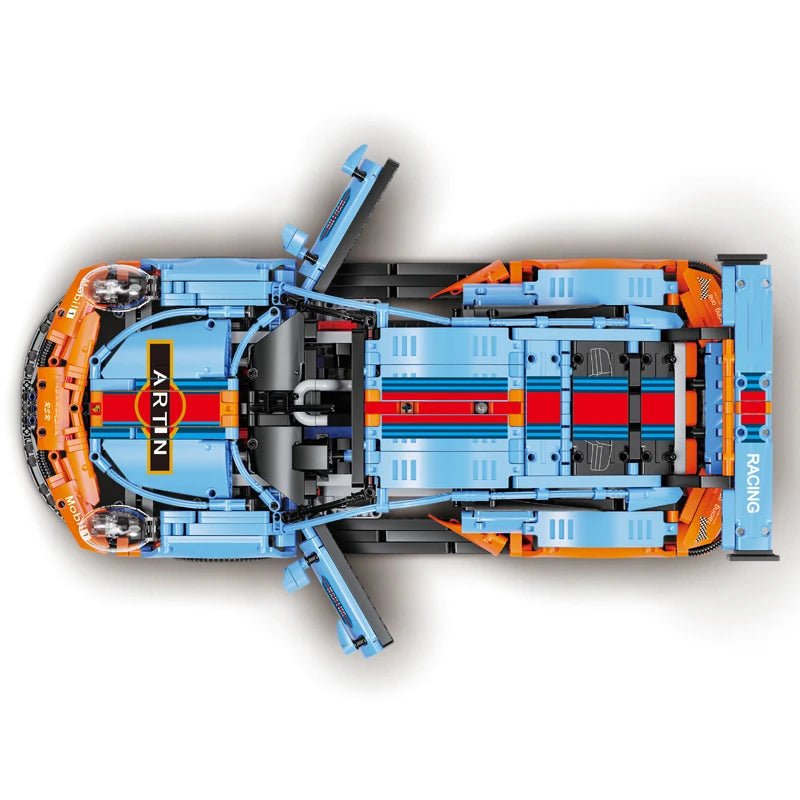 Carro Desportivo RSR para Montar – 1580 peças, Blocos para Construção, Desafio de Montagem