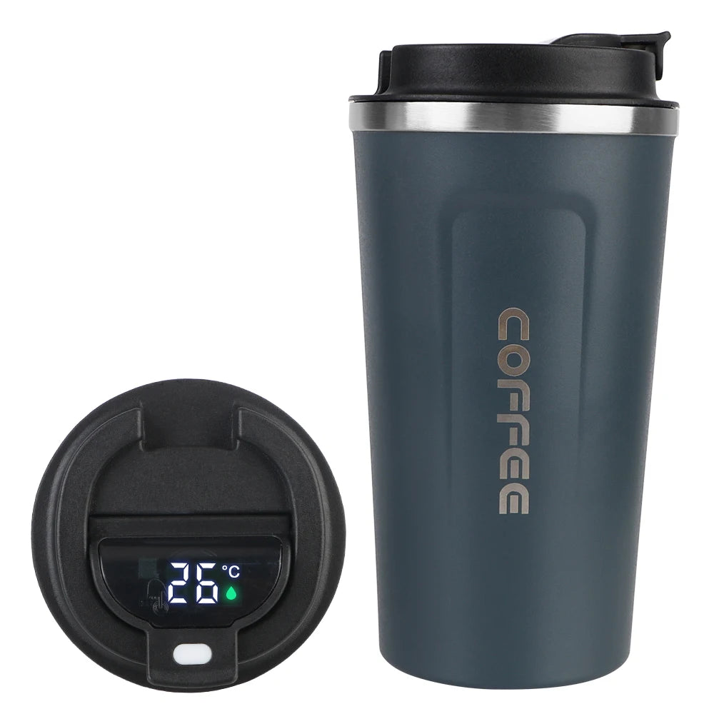 Copo Térmico de Café – Aço Inoxidável, Tampa Anti-Fugas