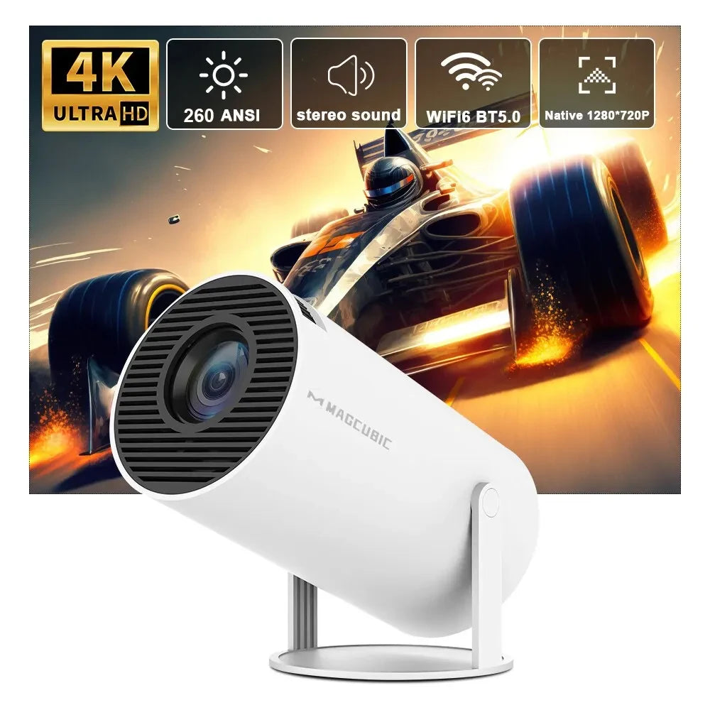 Projetor MAGCUBIC HY300 PRO - HD, Suporte 4K, Android 11, Wi-Fi, Bluetooth