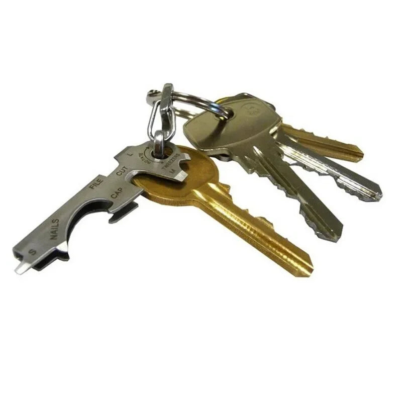 Chave Multifuncional 8 em 1 – Abre Garrafas, Chaves de Fenda, Cortador de Fio, Pinça e Mais