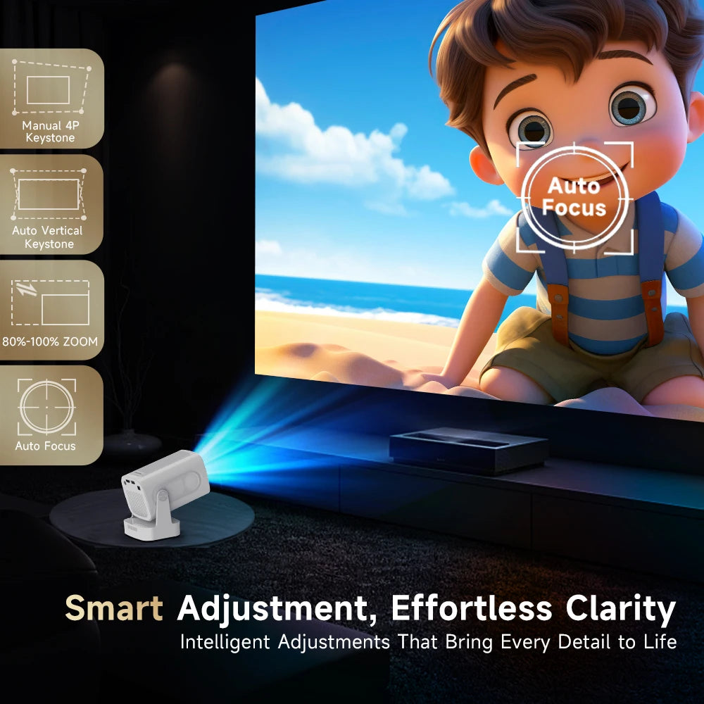 Projetor MAGCUBIC HY310 - Full HD Nativo, Suporte 4K, 330 ANSI, Android 11, Auto Focus, Wi-Fi 6, Bluetooth