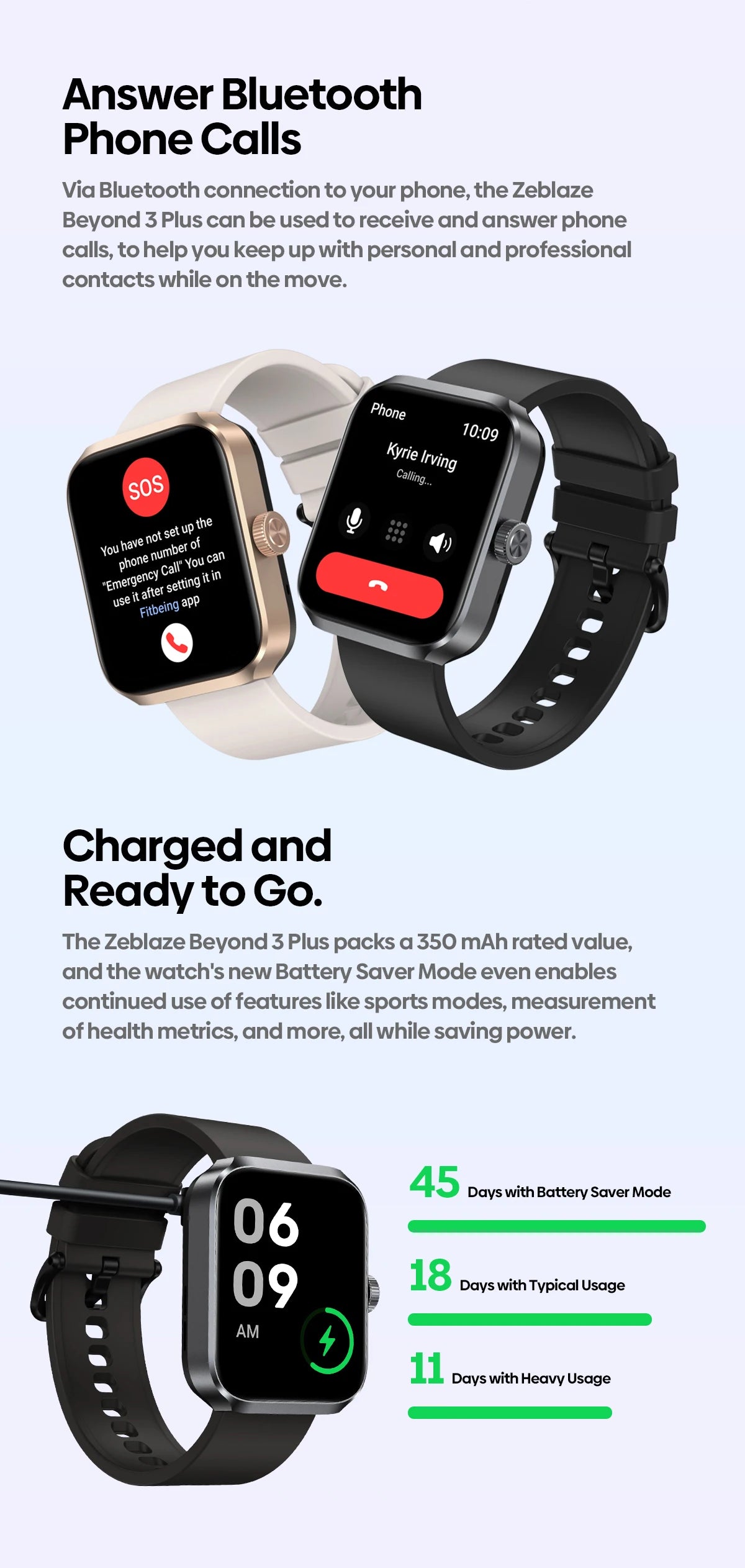 Smartwatch ZEBLAZE Beyond 3 Plus – Ecrã AMOLED 1.78