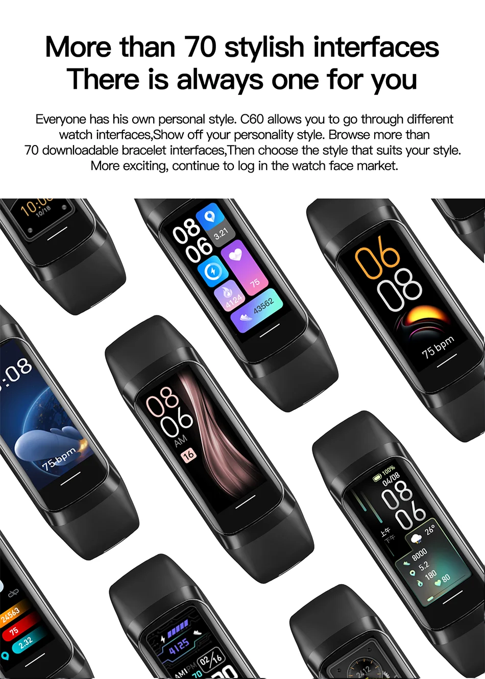 Smartwatch Fitness LIGE – AMOLED, Monitor de Saúde 24h, Modos Desportivos e Ecrã Vibrante