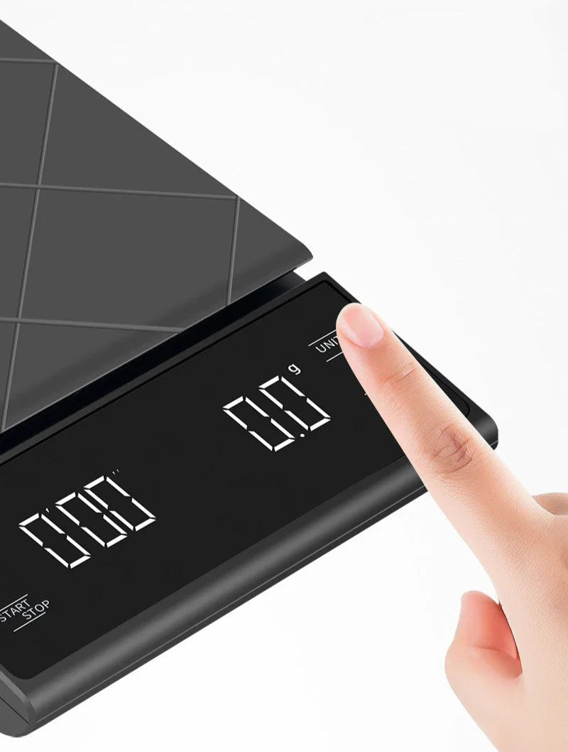 Balança de Cozinha Digital com Temporizador – Precisão 0,1g, Capacidade 3kg, LCD