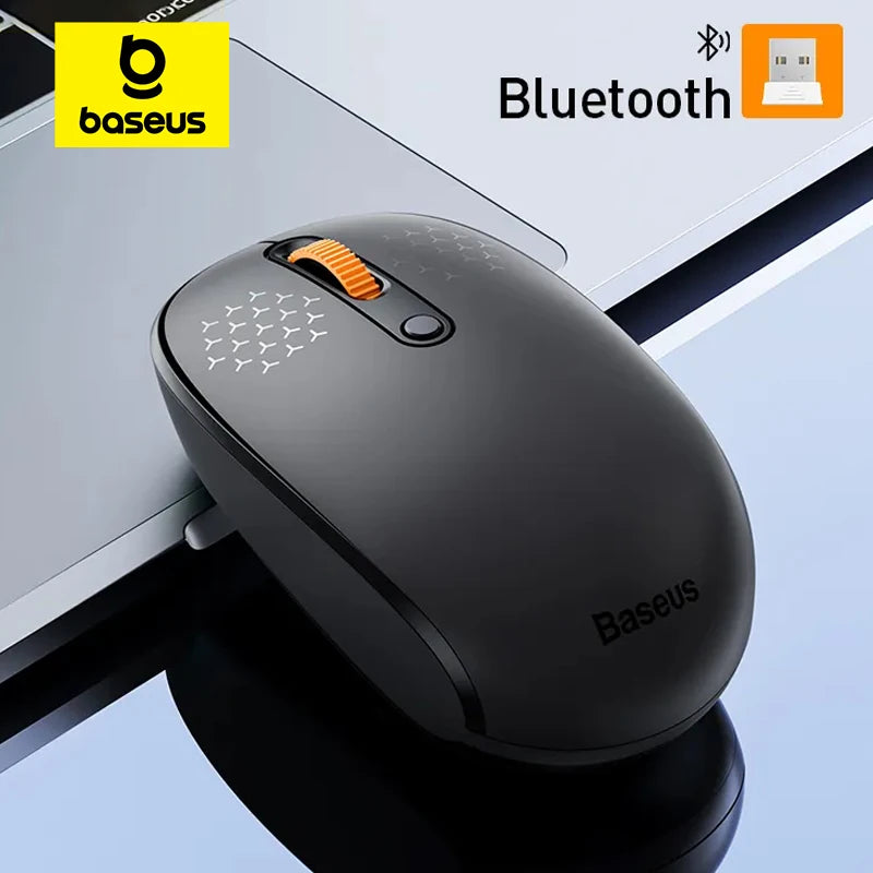 Rato Wireless BASEUS F01B – Bluetooth 5.0, 2.4G Dual Mode, Silencioso, 1600 DPI