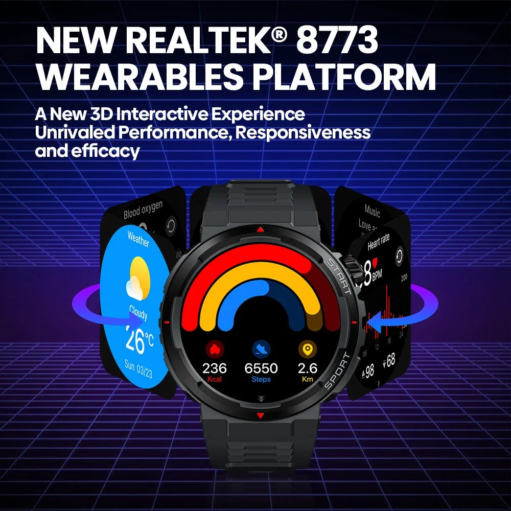 Smartwatch ZEBLAZE Ares 3 Plus – Ecrã AMOLED 1.43
