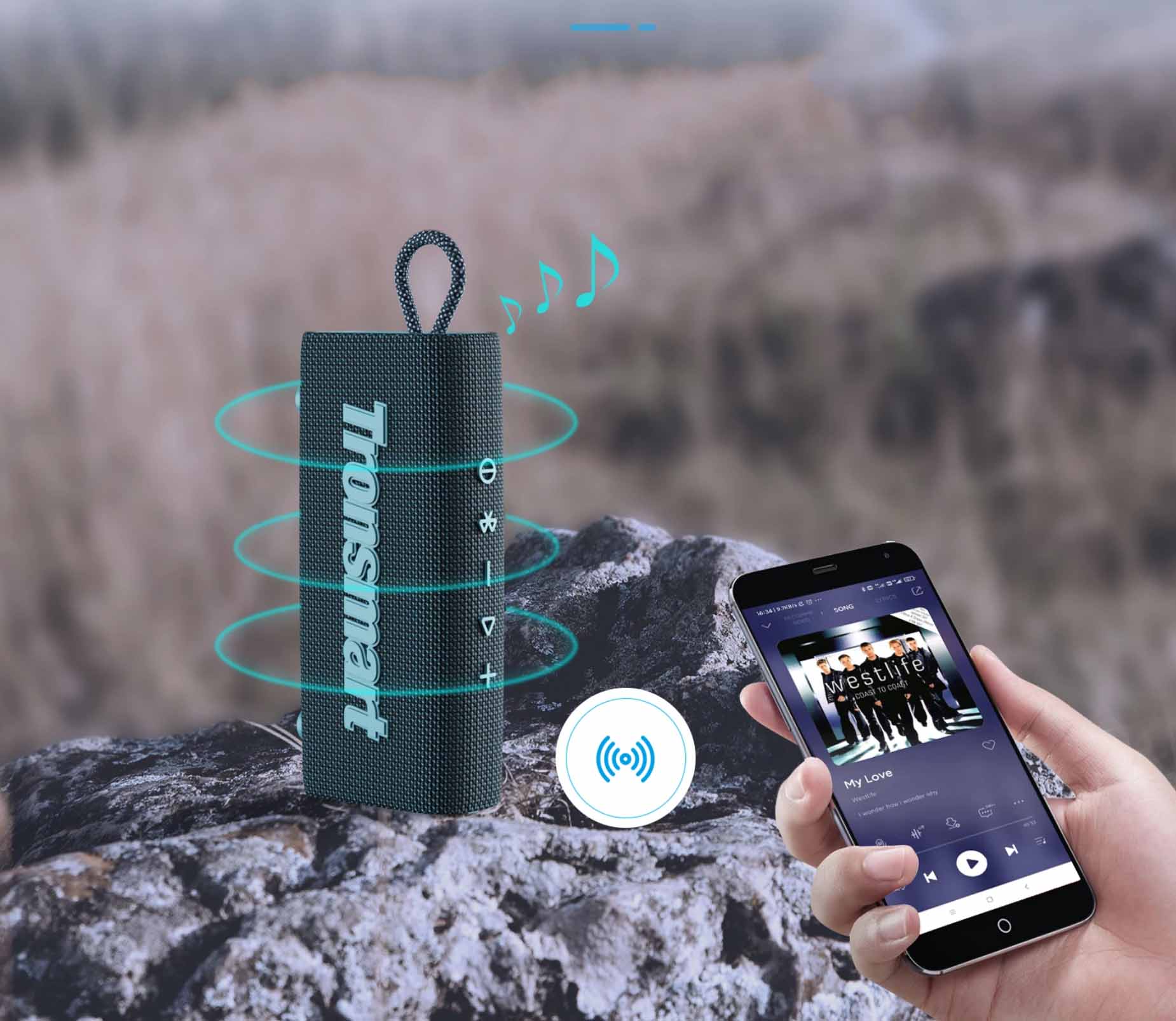 Coluna TRONSMART Bluetooth - IPX7 Impermeável, Dual-Driver, Som Stereo
