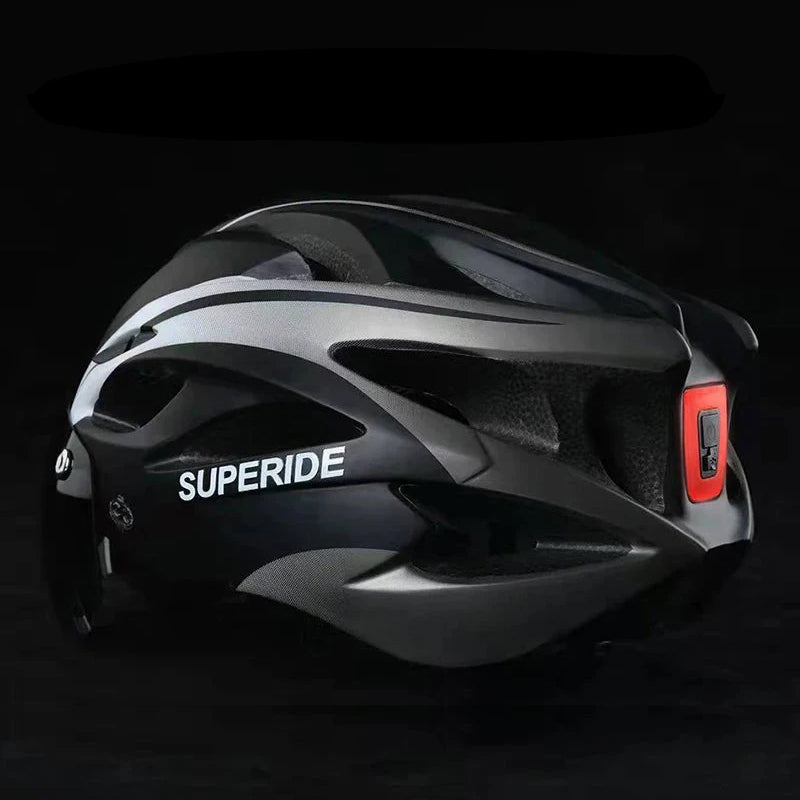 Capacete SUPERIDE com Luz LED – MTB e Estrada, Viseira Magnética, Ventilado