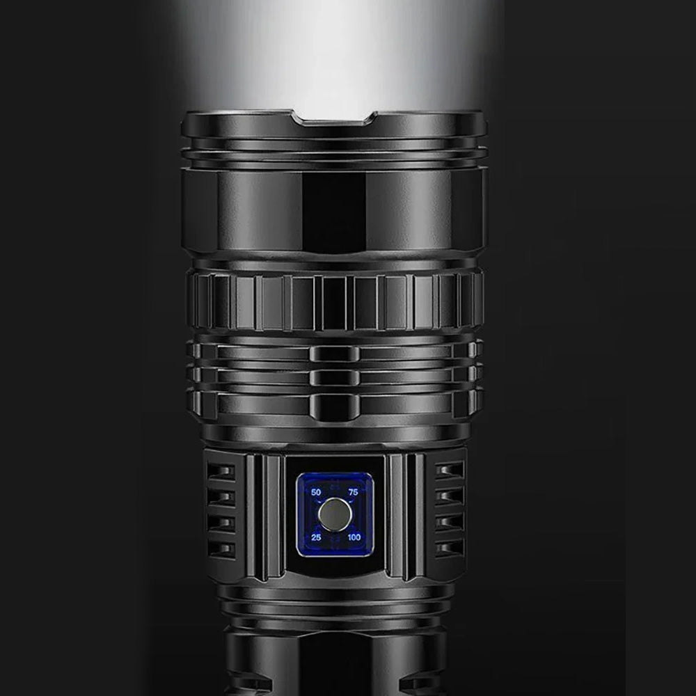 Lanterna LED ESMARTER S33 – 10000 Lumens, 3km de Alcance, Recarregável e 5 Modos