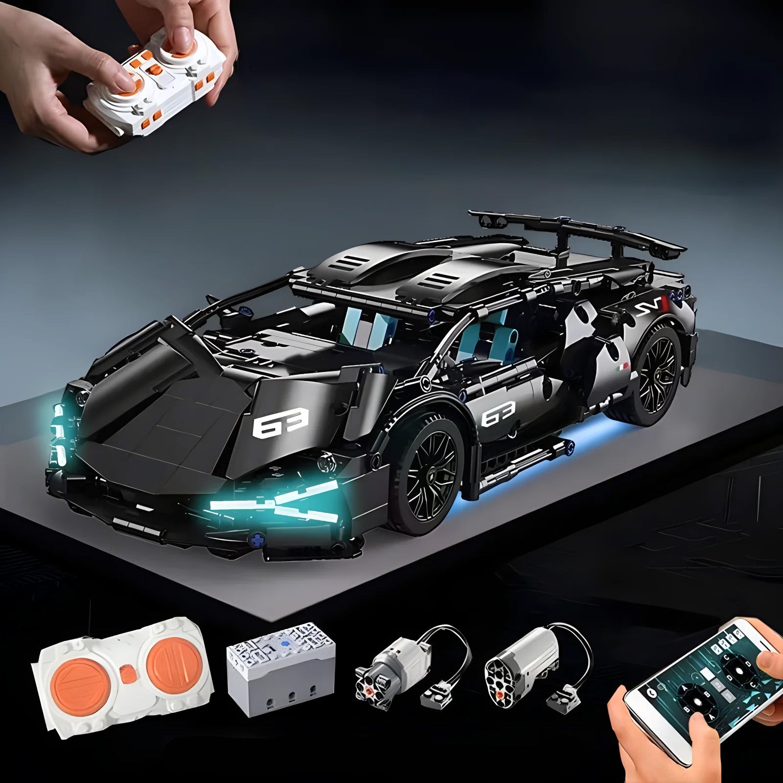 Carro Desportivo para Montar - Blocos de Montagem, DIY para Adultos e Crianças