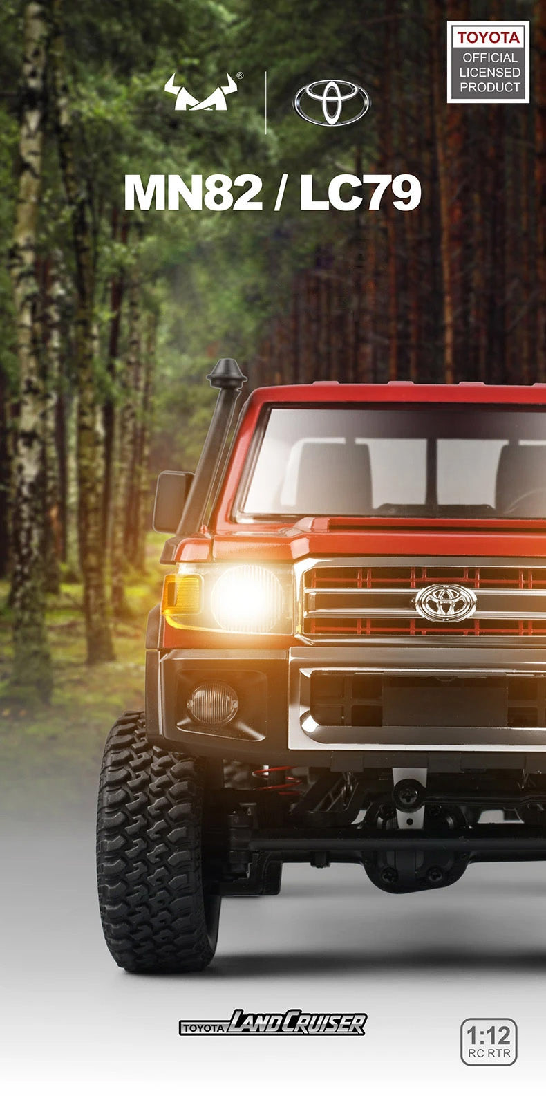 Pickup RC ZWN MN82 4WD com Luzes LED - Simulação Escala 1:12