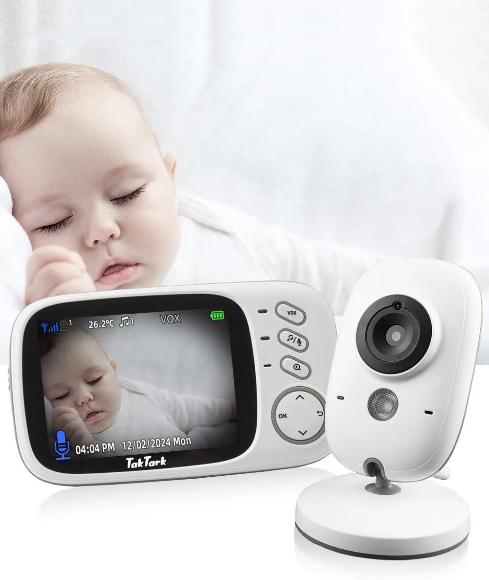 Monitor de Bebé TAKTARK 3.2 - Com Visão Noturna, Intercomunicador e Sensor de Temperatura
