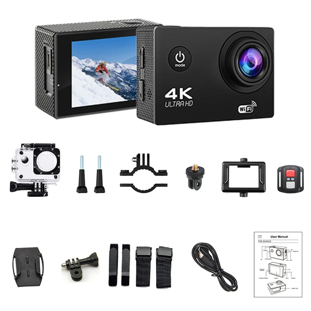 Câmara de Ação Ultra HD 4K - 30fps, Wi-Fi e Impermeável