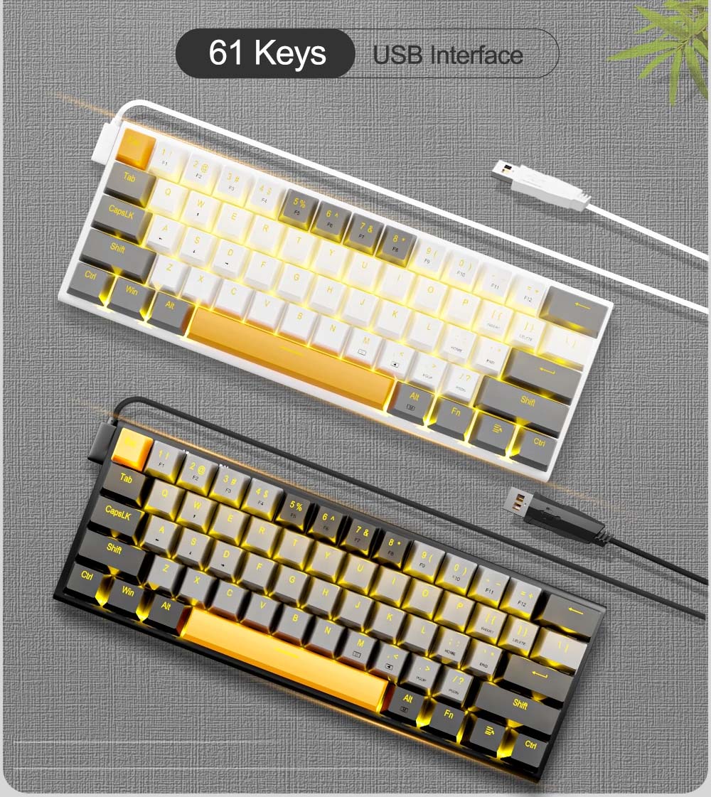 Teclado Mecânico E-YOOSO Z11 – 61 Teclas, Switches Vermelhos Hot-Swap, Retroiluminação