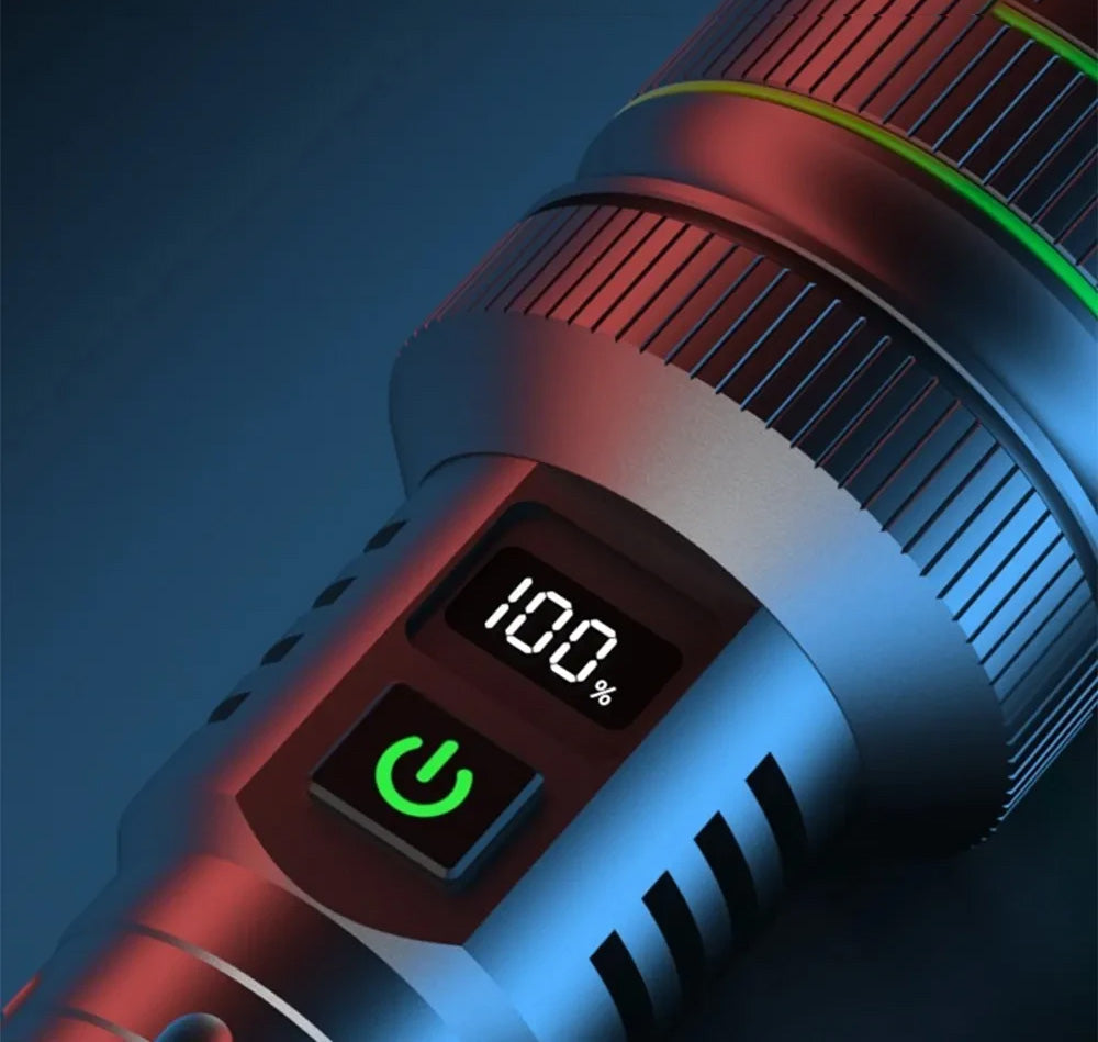 Lanterna LED KENSUN KS008 – Longo Alcance, Recarregável USB-C, 5 Modos e Zoom