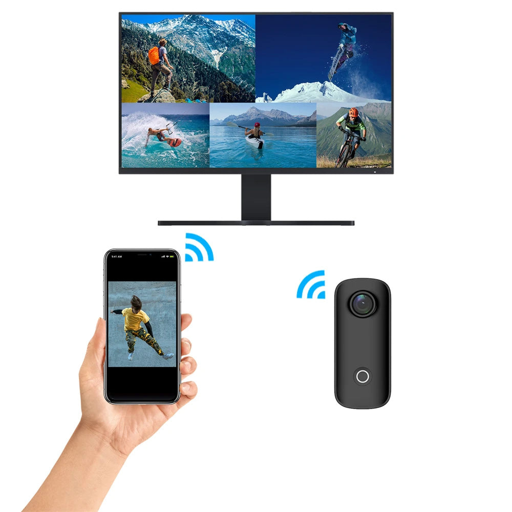 Câmara SJCAM C100 Plus - 4K, 30M Impermeável, WiFi 2.4G, Vlogs