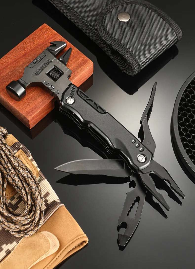 Multi-Ferramenta 4 em 1 – Chave Inglesa, Martelo, Faca e Alicates em Aço Inoxidável