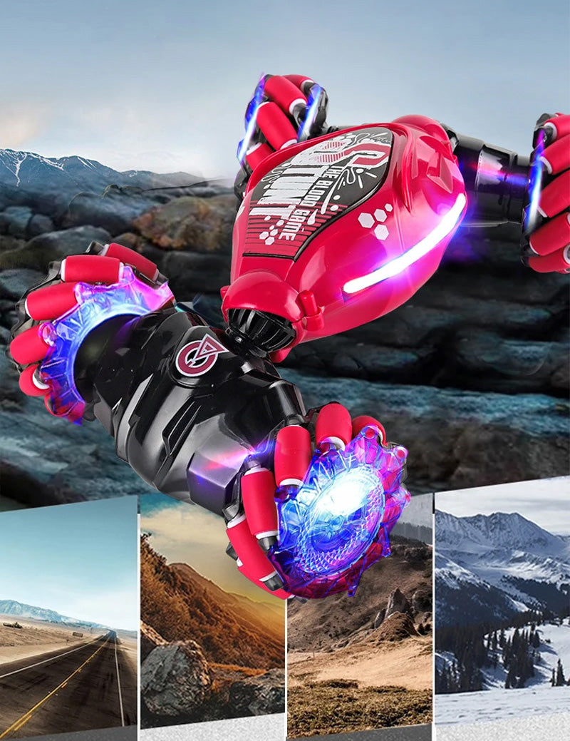 Carro RC 4WD com Luzes LED, Música e Comandos por Gestos - Drift, Spray e Rotação 360º