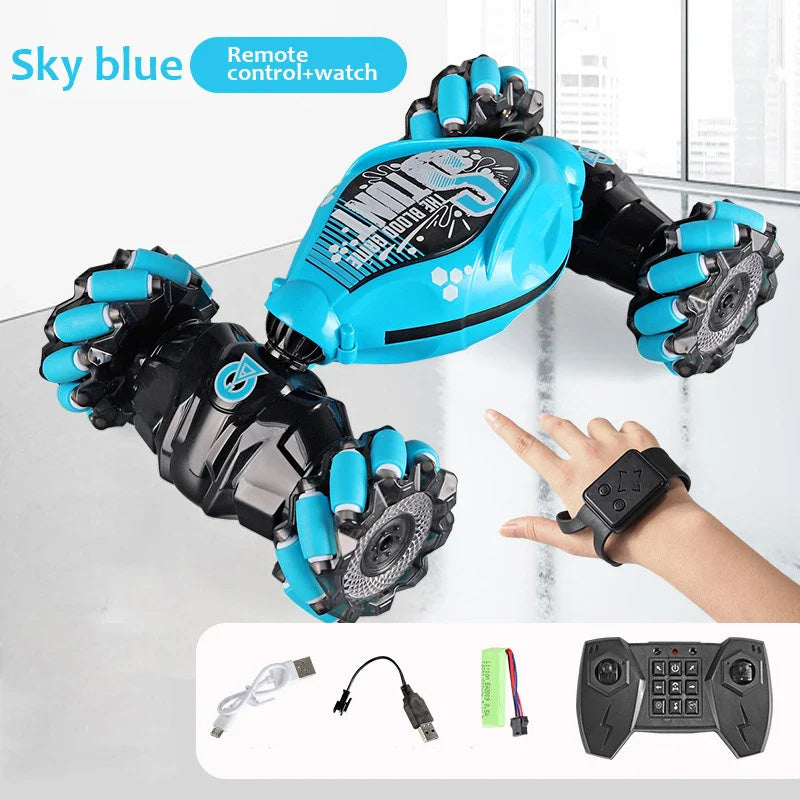 Carro RC 4WD com Luzes LED, Música e Comandos por Gestos - Drift, Spray e Rotação 360º