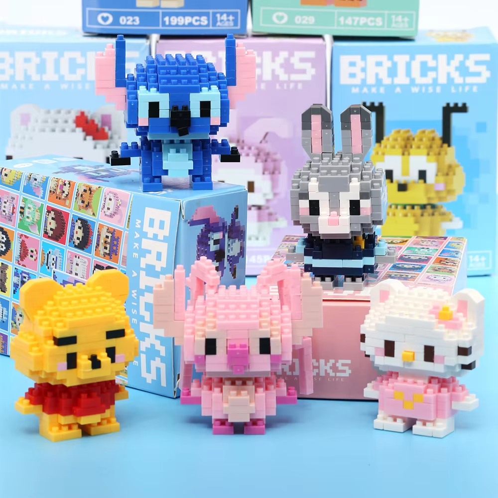 Disney Blocos de Construção – Coleção, Stitch, Mickey Mouse, Pato Donald e Outros