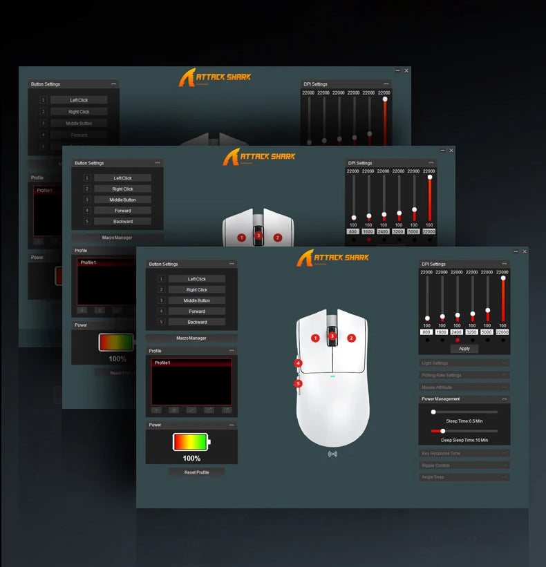 Rato Gaming ATTACK SHARK X11 – Sem Fios, 22.000 DPI, RGB, Base de Carregamento Magnética