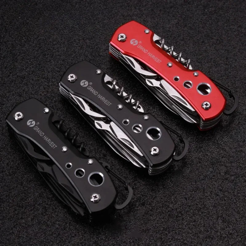 Canivete Multifuncional GRAND HARVEST – 13 Funções, Lâmina Aço Inoxidável 420, Design Dobrável