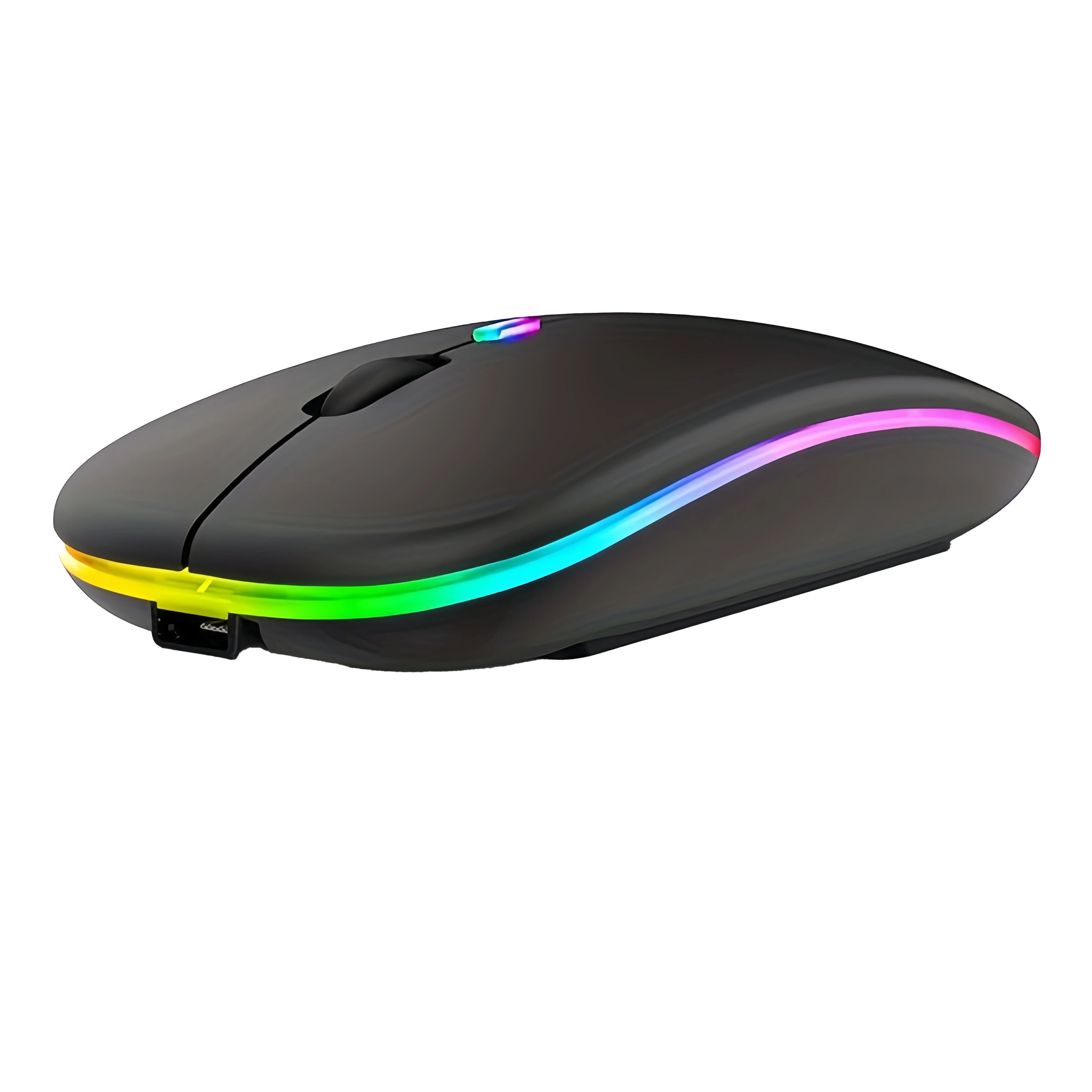 Rato Wireless LYBYU – Sem fios, Recarga USB-C, Silencioso, RGB