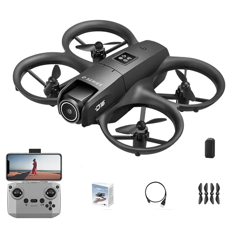 Drone Xiaomi D16 Mini com estrutura leve e todos os acessórios incluídos