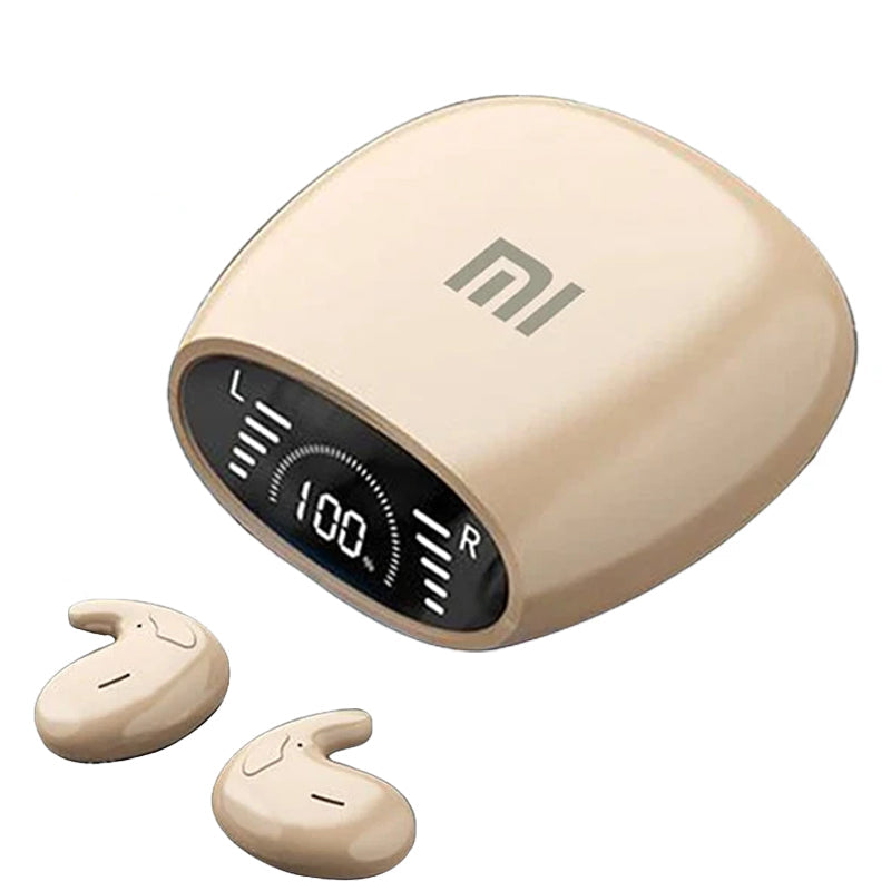 Auriculares XIAOMI SLEEP cor bege com base recarregável e mostrador digital de carga