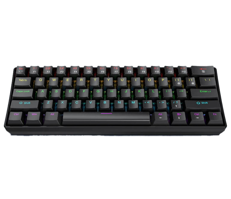 Teclado Mecânico APAYADO K61 – 61 Teclas, RGB Multicor, Switches Azuis e Vermelhos