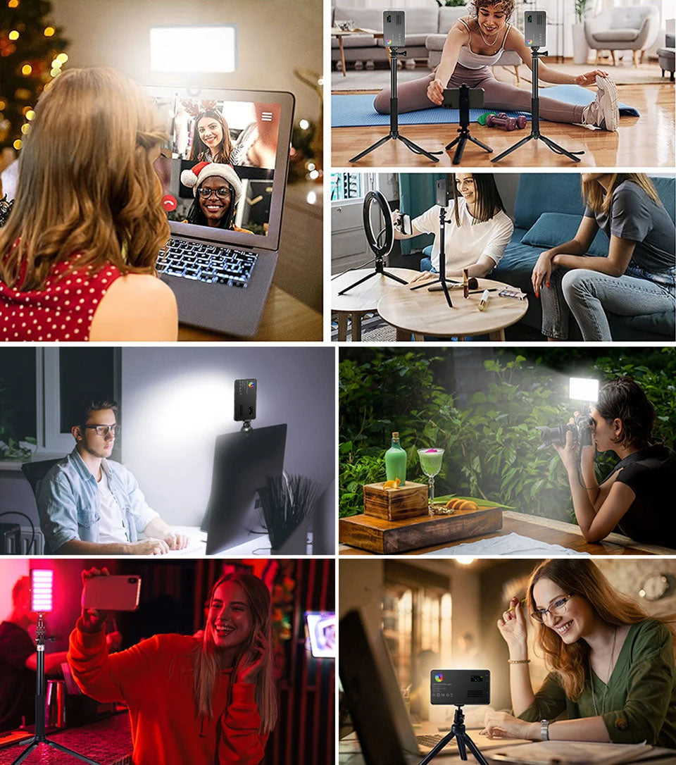 BTFOOR - Painel de Luz LED RGB para Fotografia e Vídeo, Youtube e TikTok