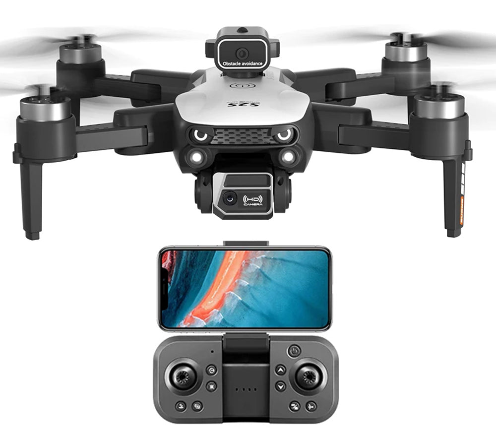 Drone S2S 8K com comando e transmissão de imagem ao vivo no ecrã