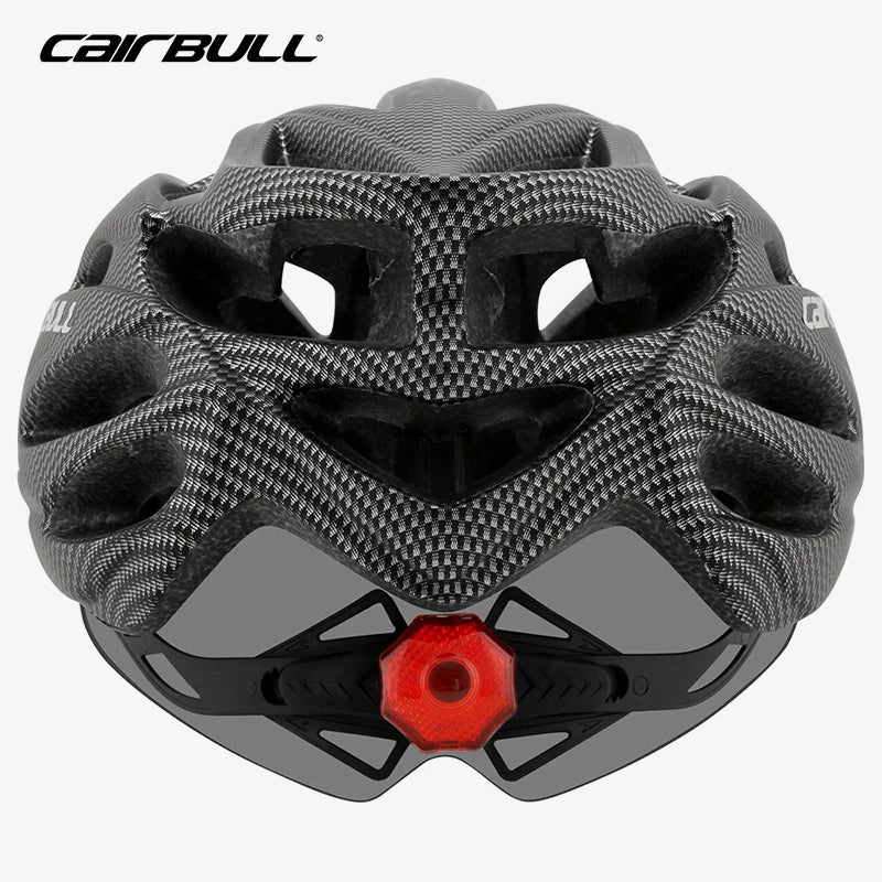 Capacete CAIRBULL – MTB, BTT e Estrada, Luz LED Traseira, Viseira Removível, Ventilado