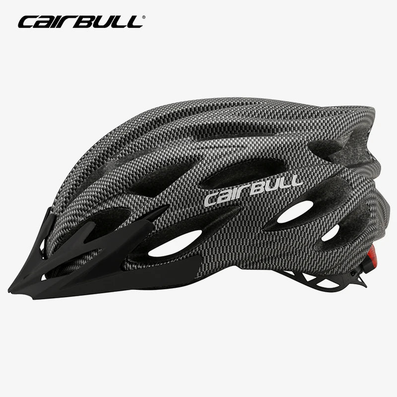 Capacete CAIRBULL – MTB, BTT e Estrada, Luz LED Traseira, Viseira Removível, Ventilado