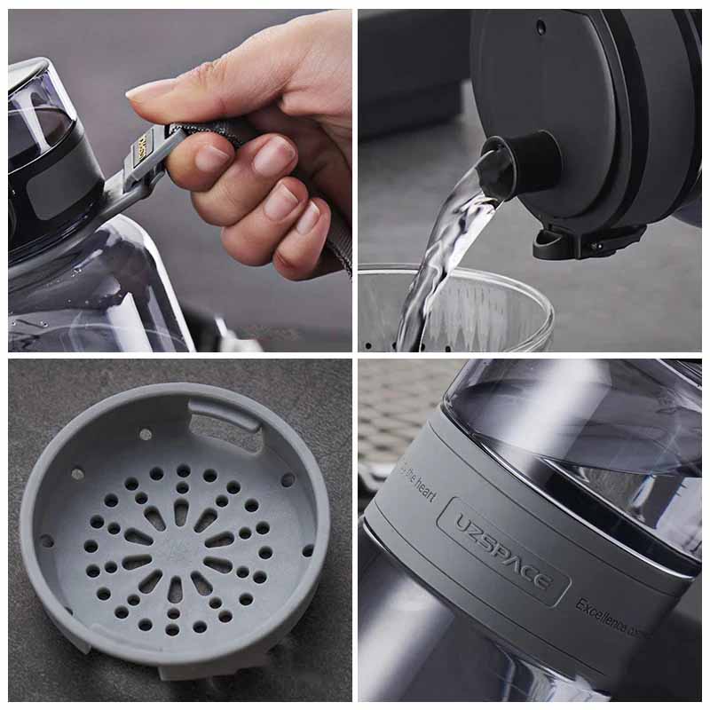 Garrafa UZSPACE de Água com Infusor de Chá - 500ml/1000ml, para Desporto, Atividades ao Ar Livre, ginásio e escritório