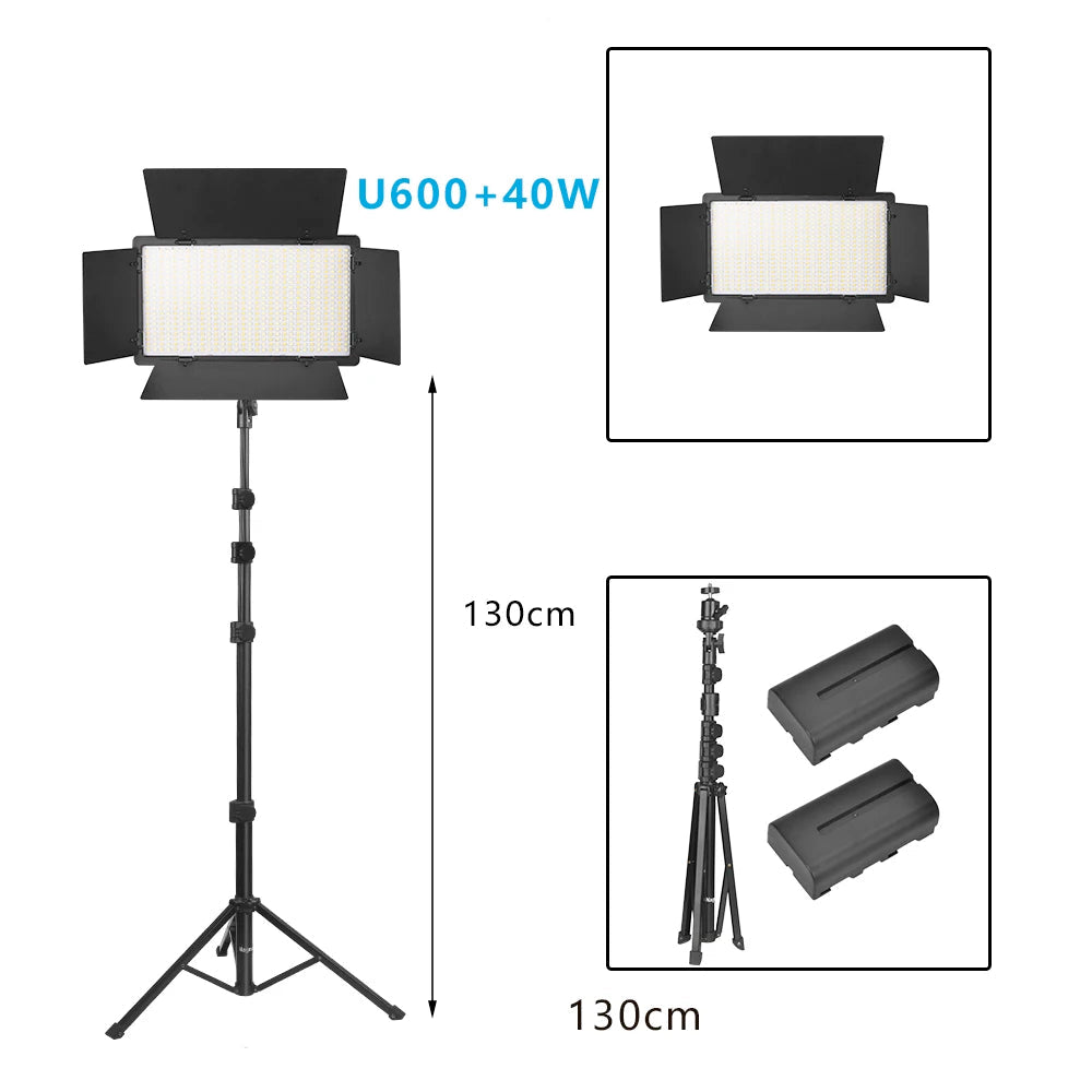 NAGNAHZ U800 - Luz LED para Fotografia e Vídeo, 3200K-5600K, Ajustável