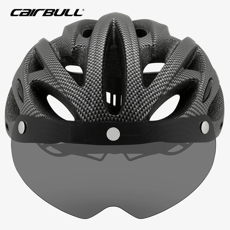 Capacete CAIRBULL – MTB, BTT e Estrada, Luz LED Traseira, Viseira Removível, Ventilado