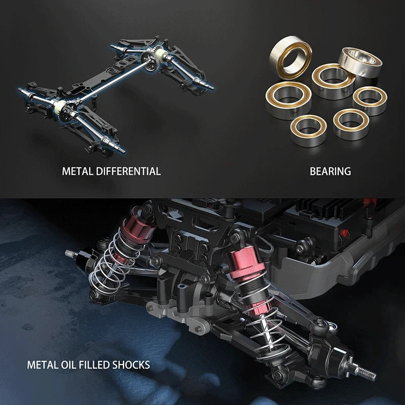 Carro Telecomandado  70KM/H - HYPER GO MJX - Brushless, Suspensão Hidráulica e Chassis Metálico