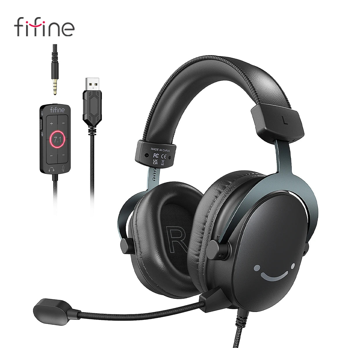 Auscultadores com Microfone FIFINE H9 – Som Surround 7.1 e baixa latência