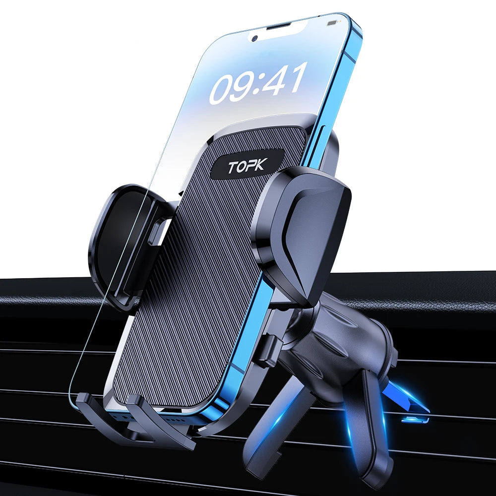 Suporte de Telemóvel para Carro - Fixação em Grelha de Ventilação, Rotação 360°