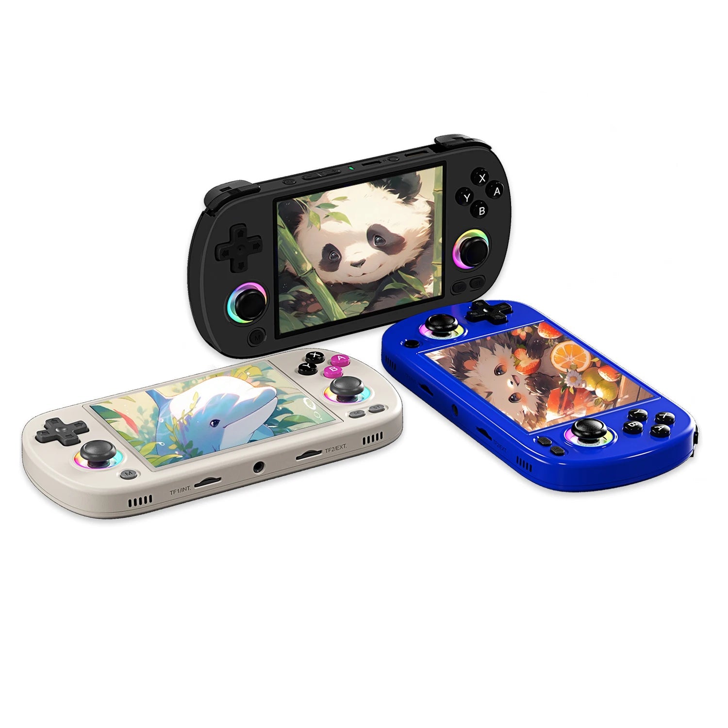 ANBERNIC RG40XX H - Consola de Jogos Portátil, 5000+ Jogos Incluídos, Efeitos de Iluminação RGB, Wi-Fi, HDMI